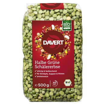 Grüne, halbe Erbsen